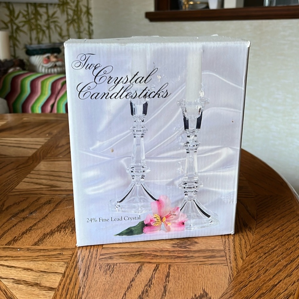 Two Crystal Candlesticks